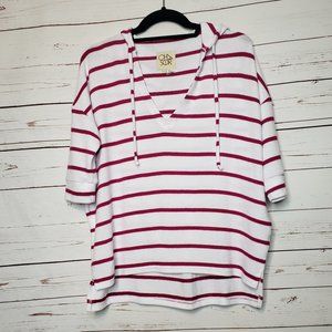 Chaser Striped Short Sleeve Hoodie